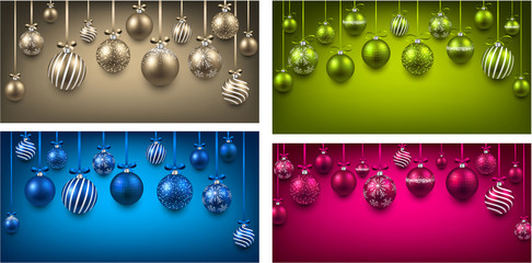 Canvas Print - Arc colorful backgrounds with christmas balls.