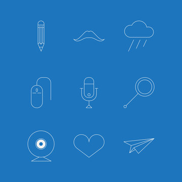 Vector outline icons for blog