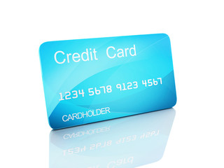 3d credit cart on white background