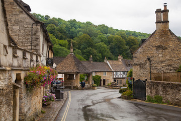 Wall Mural - Castle Combe, unique old English village and luxury golf club