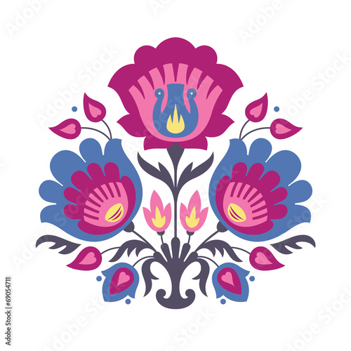 Naklejka na drzwi Folk papercuts - Flowers