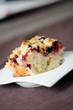 Traditional yeast cake with crumble topping and black currant