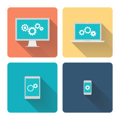 Poster - Flat design illustration: computer programming.