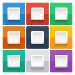 Poster - Square info graphic template on color background.