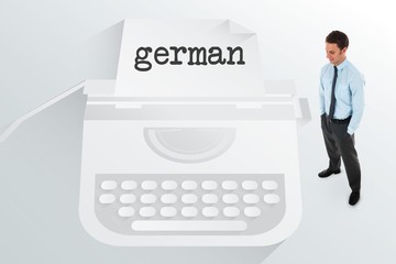 Poster - The word german and happy businessman
