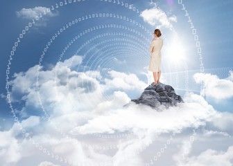 Aufkleber - Composite image of thinking businesswoman