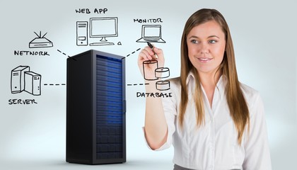 Poster - Composite image of smiling businesswoman