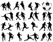 Silhouettes  of football players 2, vector