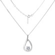 Silver necklace and pendant on white background