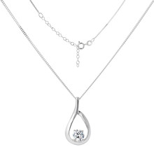 Silver Necklace And Pendant On White Background