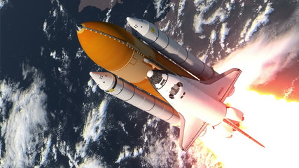 Wall Mural - space shuttle launch