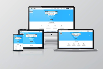 Wall Mural - responsive screen mockups