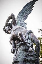 Devil Figure, Bronze Sculpture With Demonic Gargoyles And Monste
