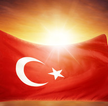 Turkey Flag In Sky