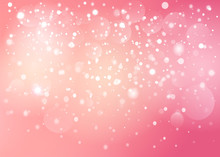 Red Heart In The Pink Snow Bokeh Background. Vector EPS10.