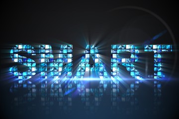 Poster - Smart made of digital screens in blue