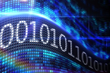 Poster - Binary code on digital screen