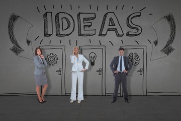 Poster - Composite image of business people standing