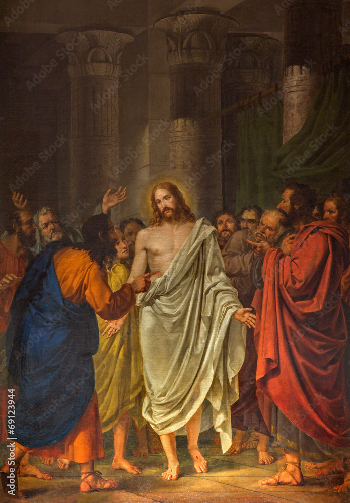 Venice - Resurrected Christ between the Apostles painting - obrazy, fototapety, plakaty 