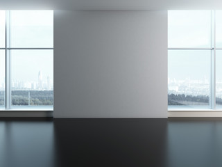 Wall Mural - Office windows with blank wall