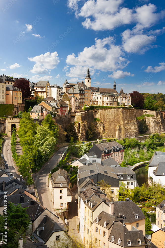 Obraz na płótnie View from top of beautiful Luxemburg city w salonie