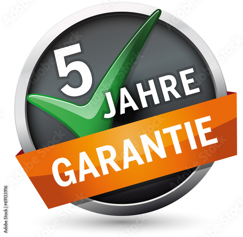 Button Siegel 5 Jahre Garantie glänzend Adobe Stock