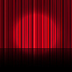 Wall Mural - Red curtain vector background.