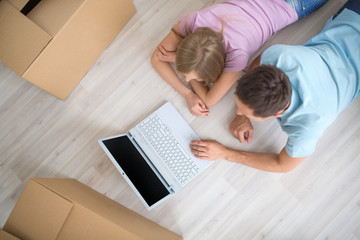 Couple with laptop