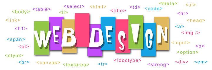 Wall Mural - Web Design Colorful Stripes Code
