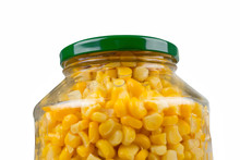 Yellow Corn In Glass Jar