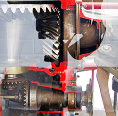 mechanism of the motor gear under glass