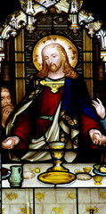 Wall Mural - Jesus at the last supper (stained glass)