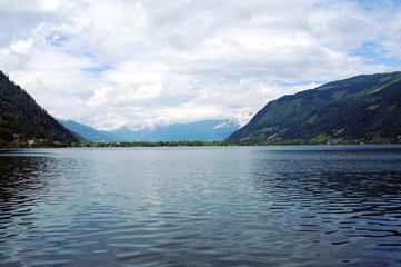 Sticker - Zeller See  Lake ,Austria,in a rainy summer