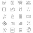 School Supplies Items. Vector icons. Modern outline style.