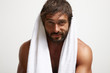 © Anastasia - smiling man with a towel after bath