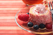 Sweet roll cake with berries