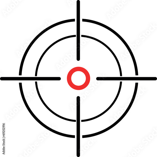 Cuadros en Lienzo Illustration of a crosshair reticle on a white background