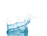 Fototapeta Łazienka - water splash drop blue liquid