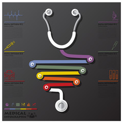 Wall Mural - Medical And Health Connection Timeline Business Infographic