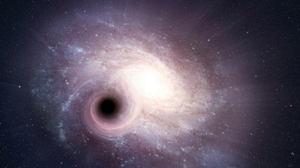 Wall Mural - spiral galaxy and a black hole