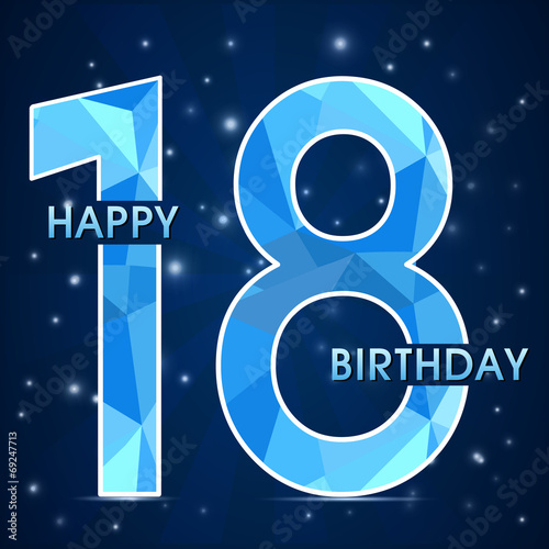 Photographie 18 year birthday, 18th anniversary polygon emblem