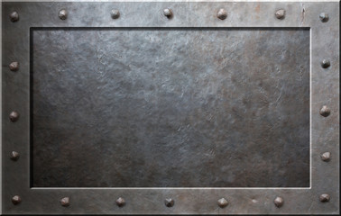 Wall Mural - Old metal frame with rivets