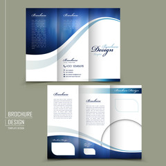 Wall Mural - modern style tri-fold template brochure in blue