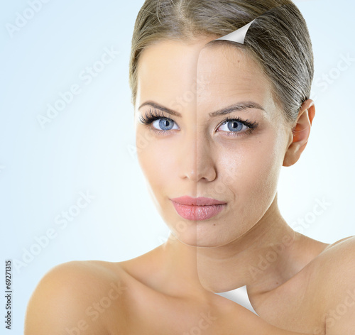 Fotografie, Obraz Aging and youth concept, beauty treatment, portrait of beautiful