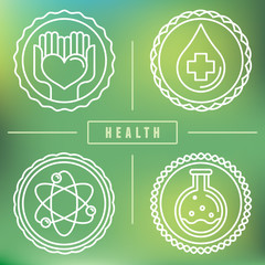 Poster - Vector outline logos - healthcare and medicine