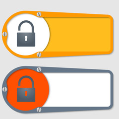 Poster - set of two boxes for any text with padlock