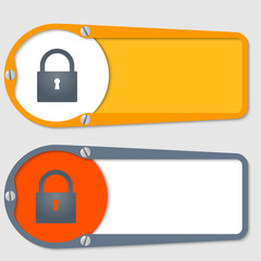 Poster - set of two boxes for any text with padlock