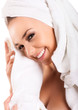 © marpan - beautiful woman handle towel in spa salon, after bath