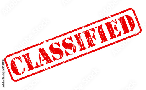 Classified red stamp text Canvas Print