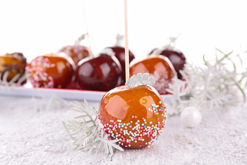 Wall Mural - toffee apple, caramel apples on sticks